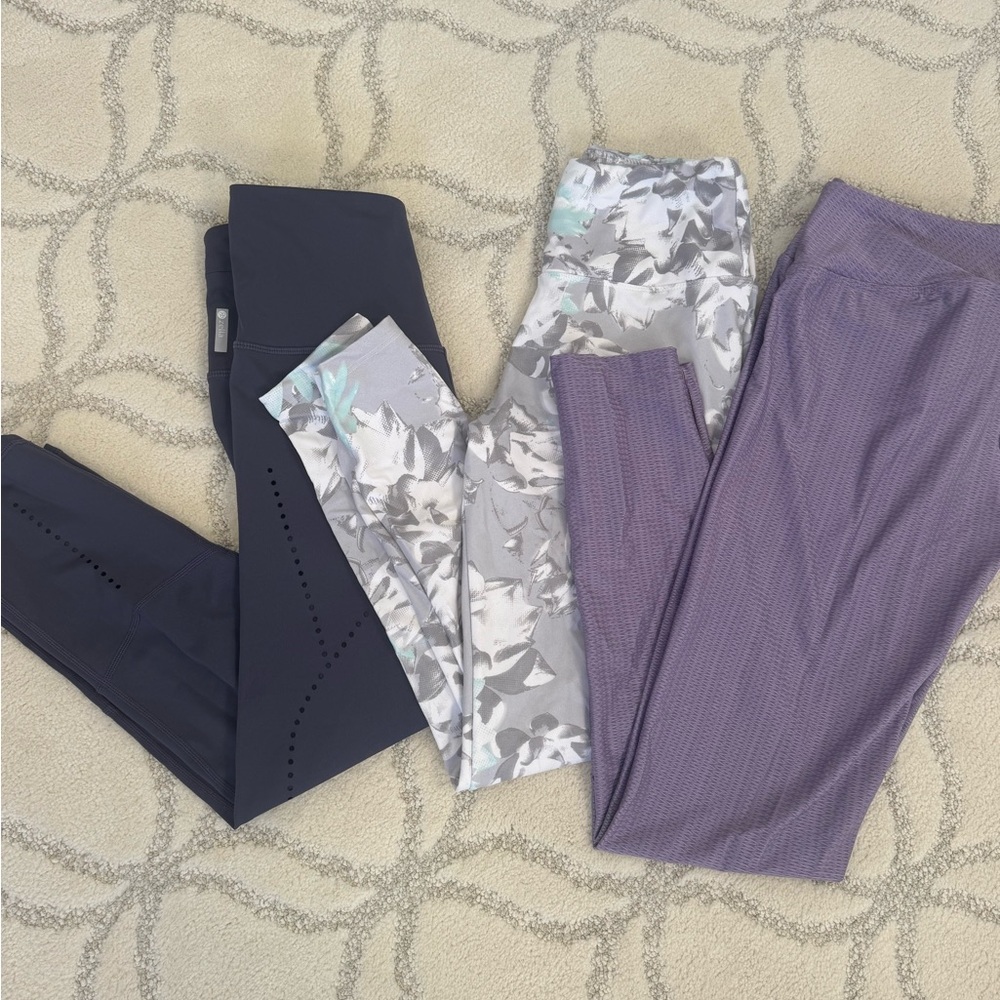 Stylish Leggings Set - Black, Gray, Purple